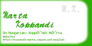 marta koppandi business card